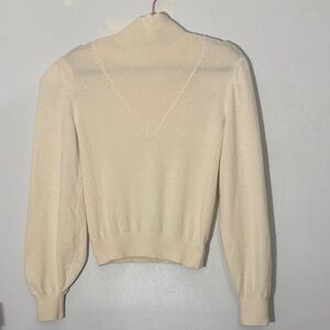Veronica Beard Vintage Mock Neck Cream  Sweater small / petite medium